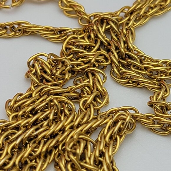 Max Factor Creme Perfume Locket Necklace 28" Hypnotique Tapestry Embossed Bird - Picture 4 of 13